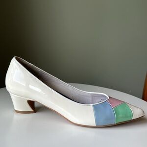 Jeffrey Campbell Patent Leather Pastel Color Block Low Heel Pumps See Flaw